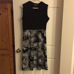 Sleeveless Black and White A-Line summer dress